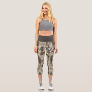 Leggings Capri Patrón de impresión de animales de serpiente de mo