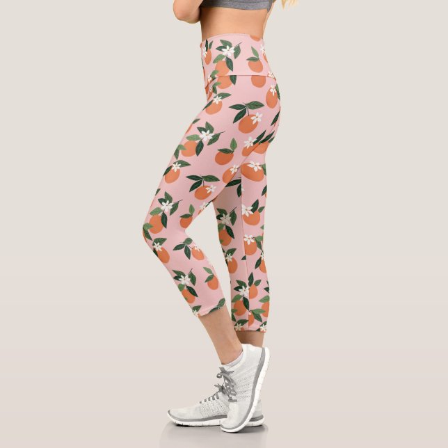 Leggings Capri Patrón de jugo de Naranja (Izquierda)