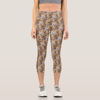 Leggings Capri Patrón de la naturaleza del arte de las flores de