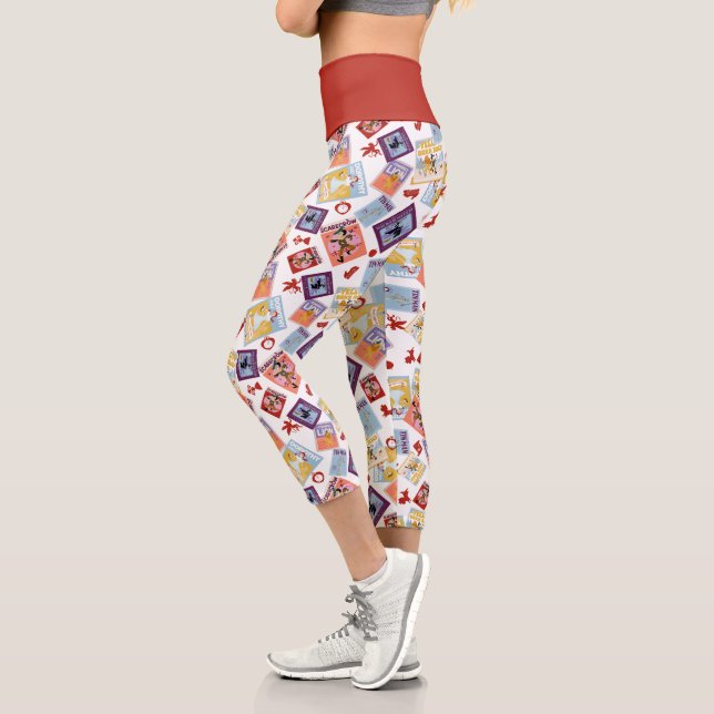 Leggings Capri Patrón de lanzamiento con estampado de personajes  (Izquierda)