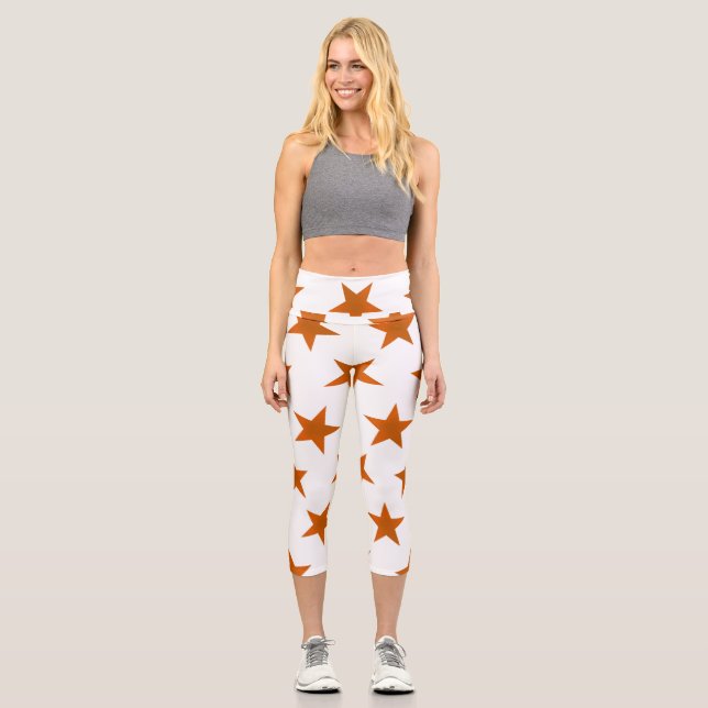 Leggings Capri Patrón de las estrellas doradas 6 (Anverso)