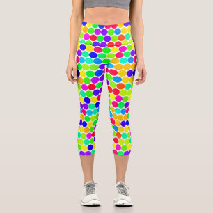 Leggings Capri Patrón de lunares de arcoíris