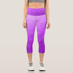 Leggings Capri Patrón de malla geométrica con gradiente de lavand