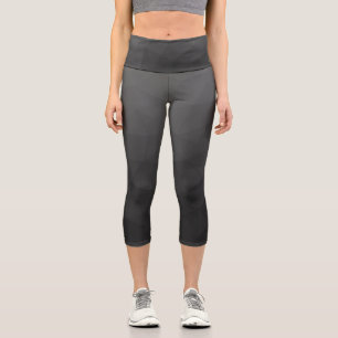 Leggings Capri Patrón de malla geométrica con gradiente gris oscu