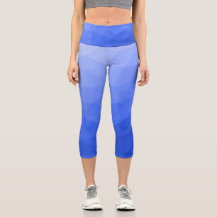Leggings Capri Patrón de malla geométrica de gradiente azul oscur