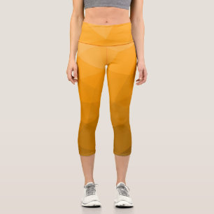 Leggings Capri Patrón de malla geométrica de gradiente naranja