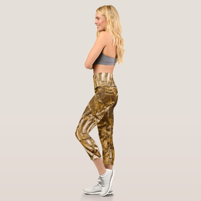 Leggings Capri Patrón de metal dorado (Izquierda)