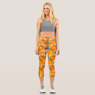 Leggings Capri Patrón de murciélagos y fantasmas de Plaza Sésamo