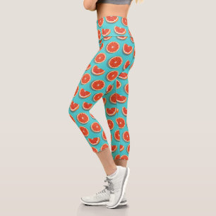 Leggings Capri Patrón de Naranja de jugo dulce