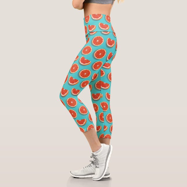 Leggings Capri Patrón de Naranja de jugo dulce (Izquierda)