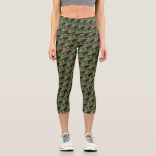 Leggings Capri Patrón De Naturaleza De Las Pineconas Y Las Agujas