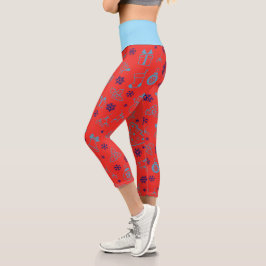 Leggings Capri Patrón de navidades