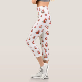 Leggings Capri Patrón de navidades - Patrón transparente de zorro