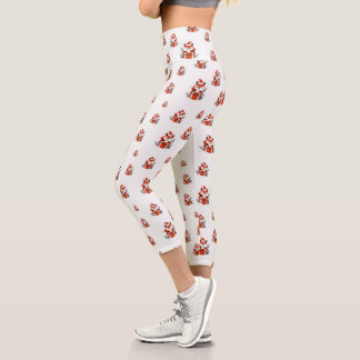 Leggings Capri Patrón de navidades - Patrón transparente de zorro