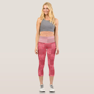 Leggings Capri Patrón de número 01 b Red BG
