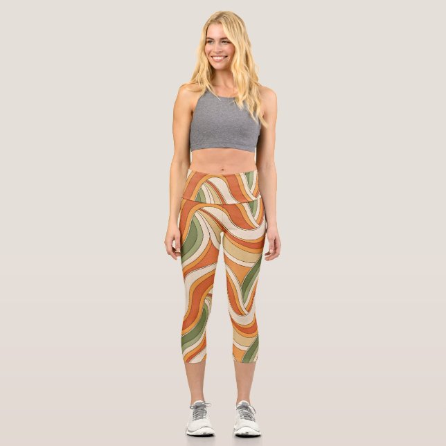 Leggings Capri Patrón de onda mágica (Anverso)