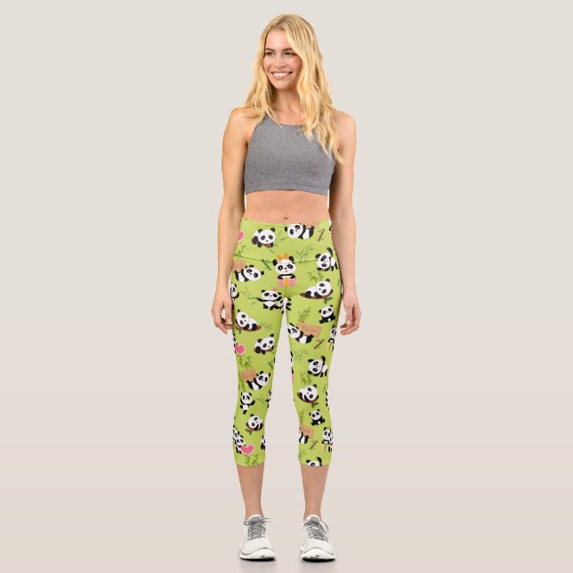 Leggings Capri Patrón de Panda 3 (Anverso)