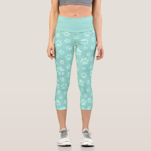 Leggings Capri Patrón de patas lindas Menta