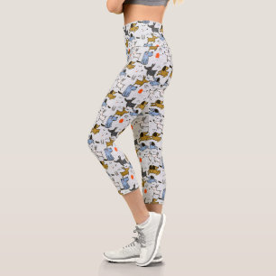Leggings Capri Patrón de perro de garabato