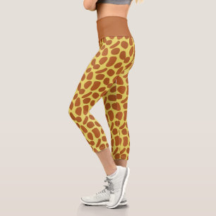 Leggings Capri Patrón de piel de jirafa salvaje salvaje Safari mo