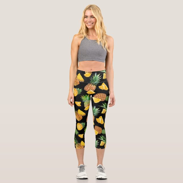 Leggings Capri Patrón de piña 8 (Anverso)