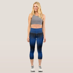 Leggings Capri Patrón de píxeles 09.B.w. BG azul