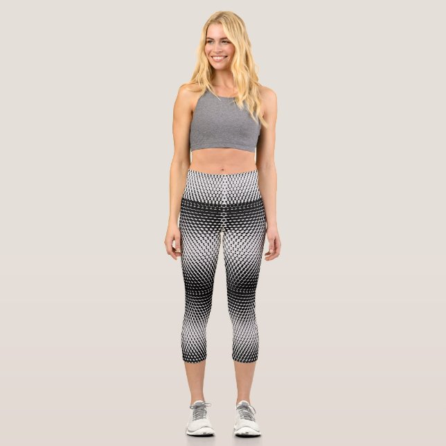 Leggings Capri Patrón de píxeles 09.B.w. Offwhite BG (Anverso)