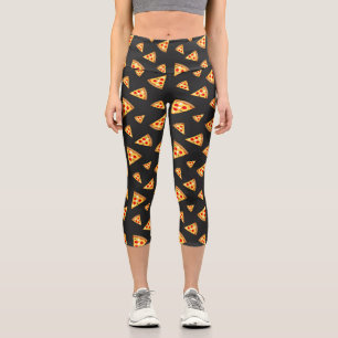 Leggings Capri Patrón de pizzas Guay y divertidas