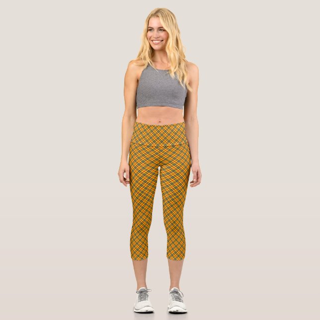 Leggings Capri Patrón de plástico rojo negro amarillo-57577 (Anverso)