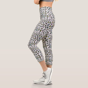 Leggings Capri Patrón de punto de leopardo de Pastel
