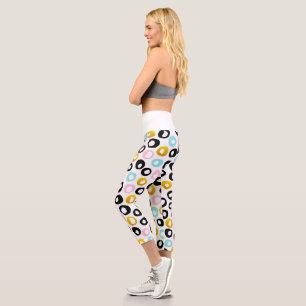 Leggings Capri Patrón de puntos abstractos de moda
