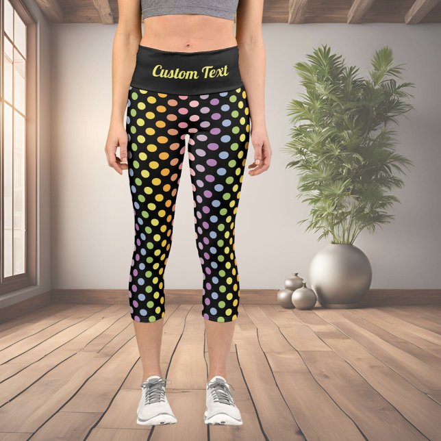 Leggings Capri Patrón de puntos de polka arco iris (Subido por el creador)