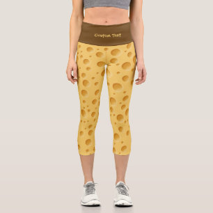 Leggings Capri Patrón de queso suizo