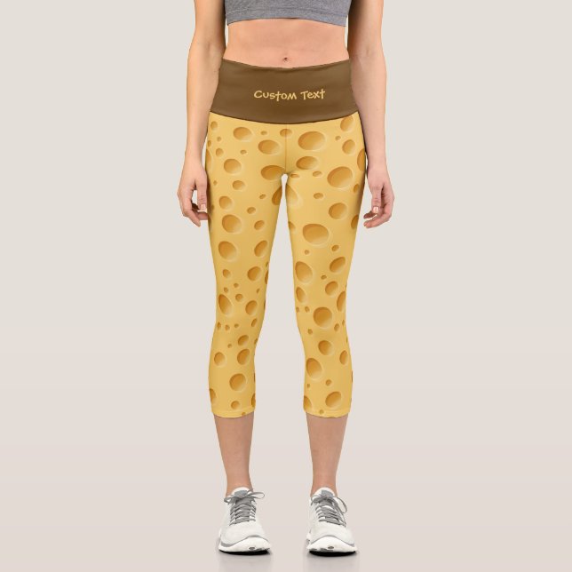 Leggings Capri Patrón de queso suizo (Anverso)