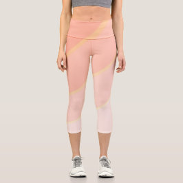 Leggings Capri Patrón de remolino gris pastel Peach