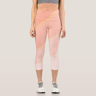 Leggings Capri Patrón de remolino gris pastel Peach