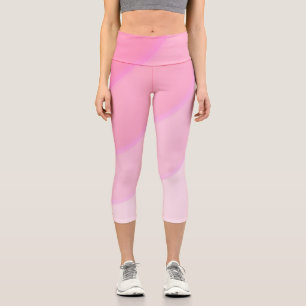 Leggings Capri Patrón de remolino rosa pastel