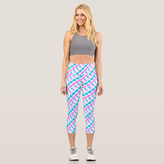 Leggings Capri Patrón de robot corto (Anverso)