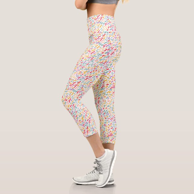 Leggings Capri Patrón de salpicadura de golosinas (Izquierda)