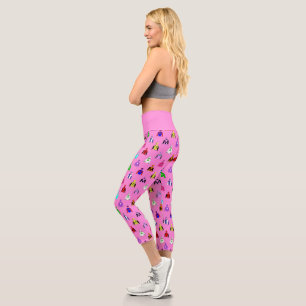 Leggings Capri Patrón de setas de jockey sobre Carreras de caball