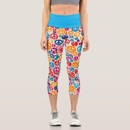 Leggings Capri Patrón de signos de paz