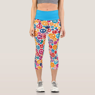 Leggings Capri Patrón de signos de paz