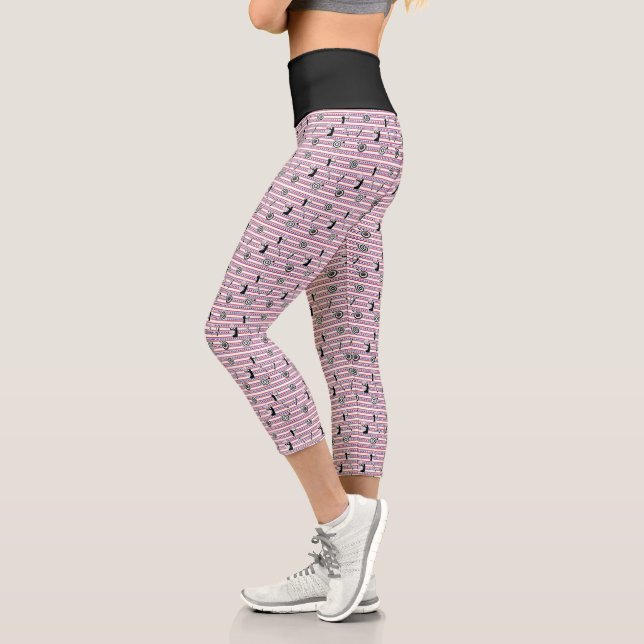 Leggings Capri Patrón de silueta de arcos estadounidenses (Izquierda)