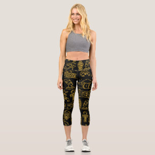 Leggings Capri Patrón de símbolos jeroglífico egipcio