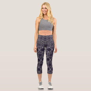 Leggings Capri Patrón de simetría tradicional elegante