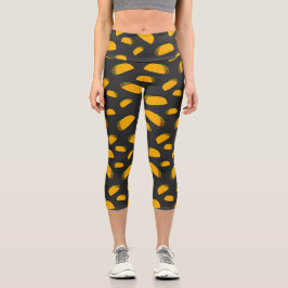 Leggings Capri Patrón de taco delicioso de Guay y diversión