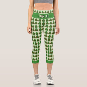 Leggings Capri Patrón de tortuga suave