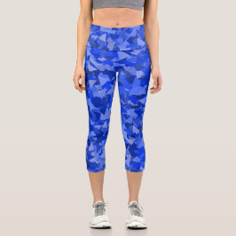 Leggings Capri Patrón de Triángulo Azul