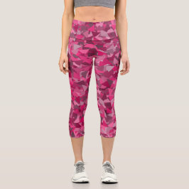 Leggings Capri Patrón de triángulo gris rosa