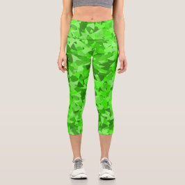Leggings Capri Patrón de triángulo verde
